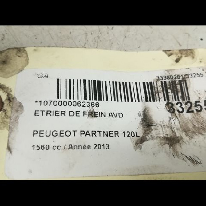 Etrier de frein avant droit occasion PEUGEOT PARTNER II Phase 2 05-2012->... 4400V8 4