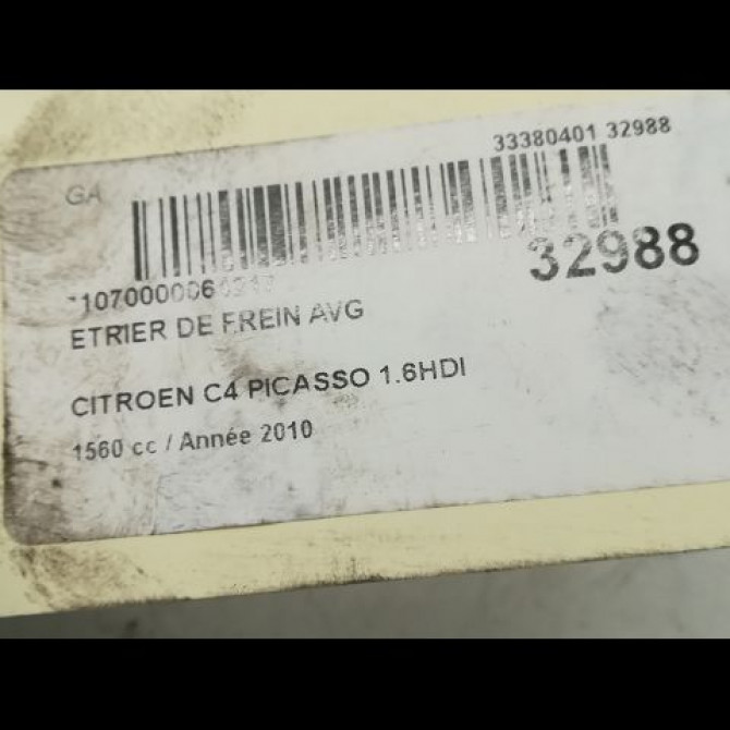 Etrier de frein avant gauche occasion CITROEN C4 PICASSO I Phase 1 01-2007->10-2013 4400V7 5