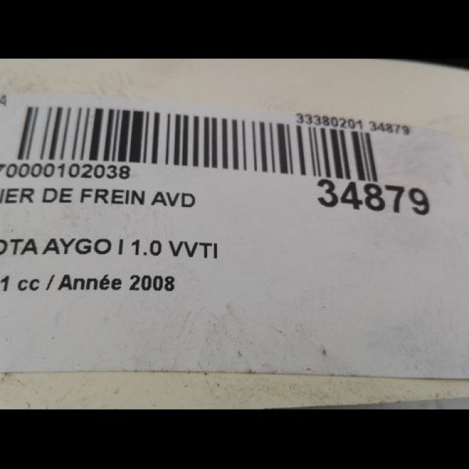 Etrier de frein avant droit occasion TOYOTA AYGO I Phase 1 06-2005->11-2009 1.0 VVTI 477300H010 3