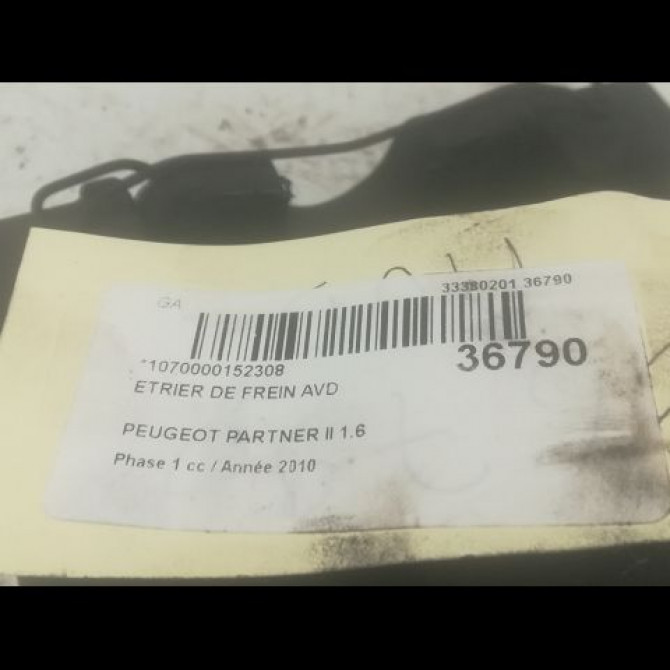 Etrier de frein avant droit occasion PEUGEOT PARTNER II Phase 1 05-2008->03-2012 1.6 HDI 75ch 4400V8 3