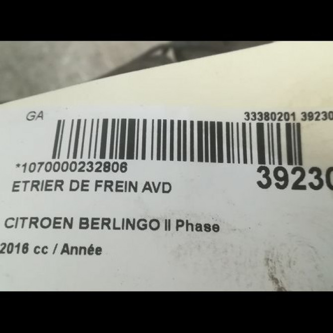 Etrier de frein avant droit occasion CITROEN BERLINGO II Phase 3 04-2015->... 4400V8 3