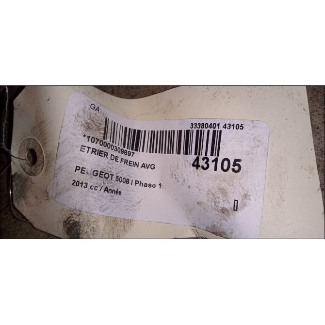 Etrier de frein avant gauche occasion PEUGEOT 5008 I Phase 1 11-2009->12-2013 4400V7 3