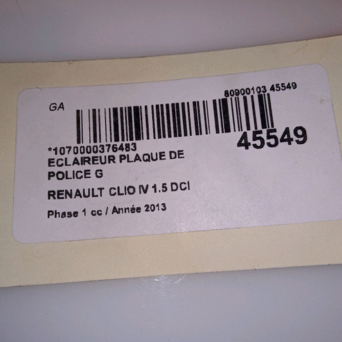 Eclaireur plaque de police g occasion RENAULT CLIO IV Phase 1 07-2012->... 1.5 DCI 90ch 8200480127 4