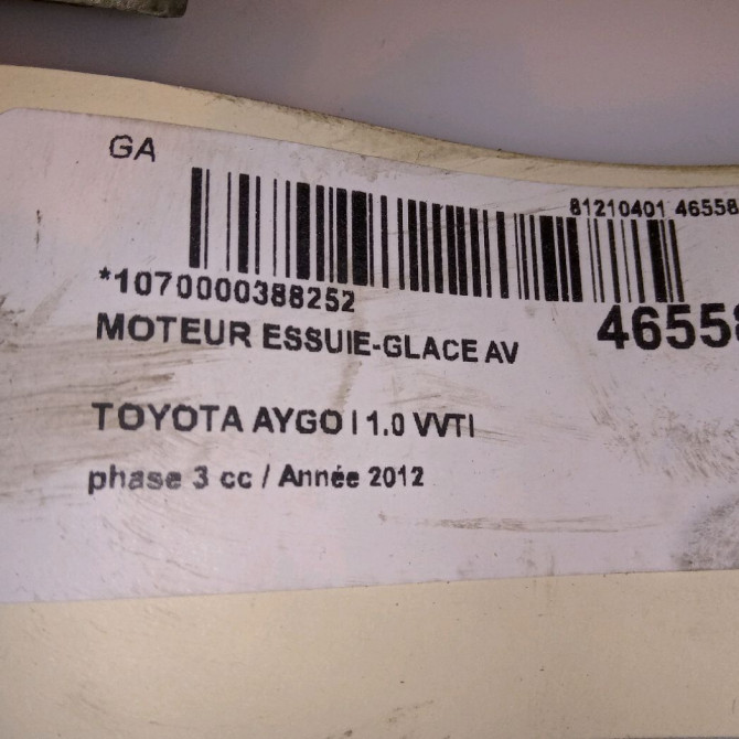 Moteur essuie-glace avant occasion TOYOTA AYGO I Phase 1 04-1995->04-1999 1.0 VVTI 68ch 850100H011 5