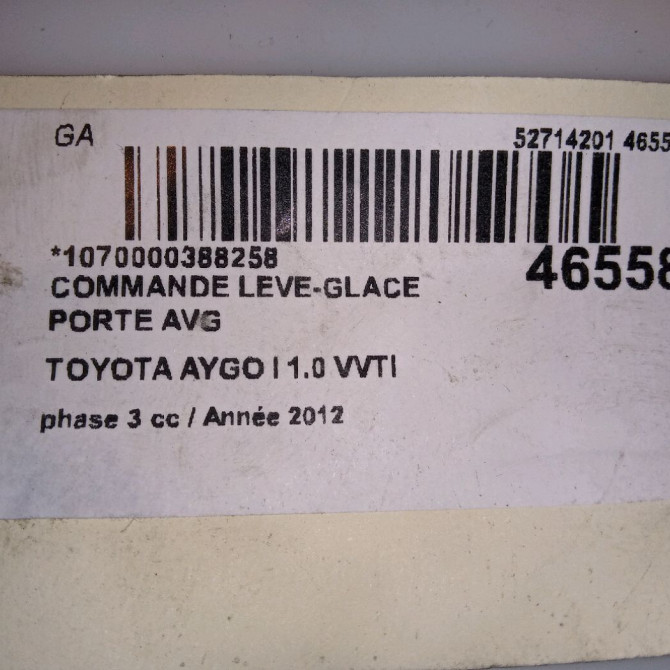 Commande lève-glace porte avant gauche occasion TOYOTA AYGO I Phase 1 04-1995->04-1999 1.0 VVTI 68ch 848100H010 4
