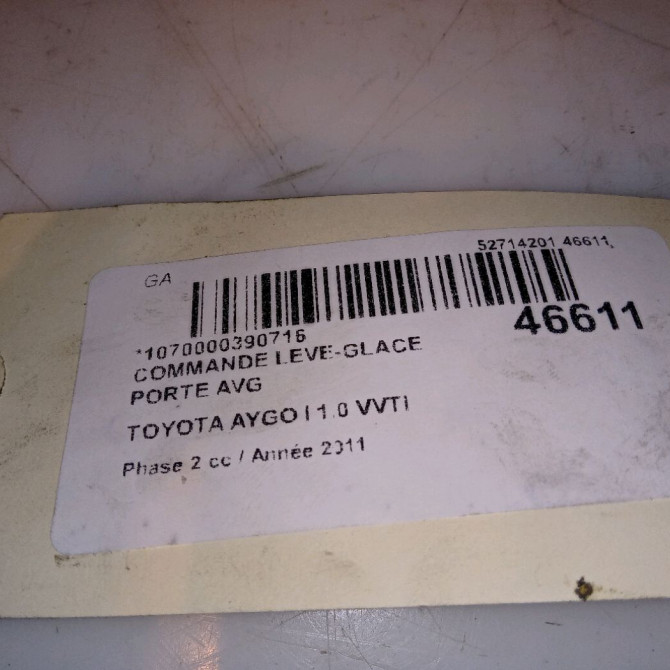 Commande lève-glace porte avant gauche occasion TOYOTA AYGO I Phase 2 01-2009->06-2012 1.0 VVTI 848100H010 4