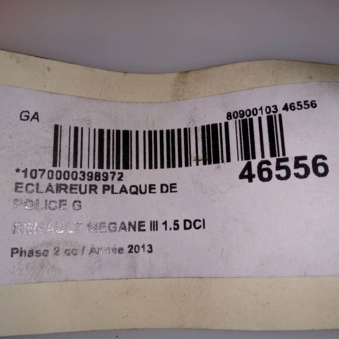 Eclaireur plaque de police g occasion RENAULT MEGANE III Phase 2 01-2012->06-2014 1.5 DCI 110ch 8200480127 5
