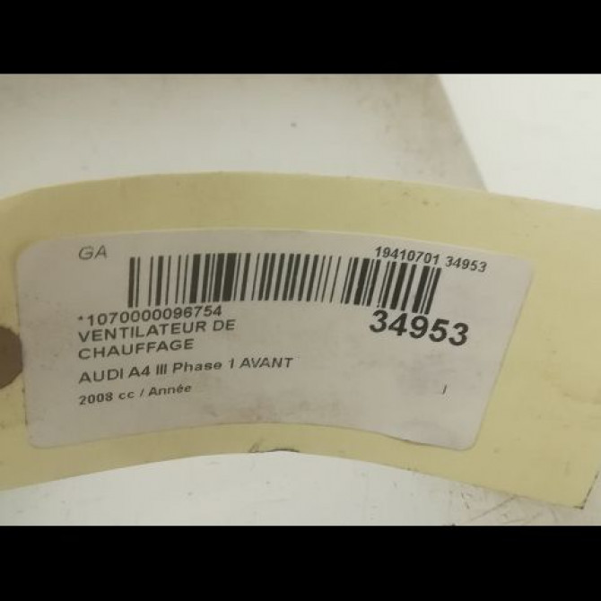 Ventilateur de chauffage occasion AUDI A4 II Phase 2 09-2004->04-2008 8E1820021E 3