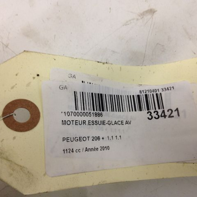 Moteur essuie-glace avant occasion PEUGEOT 206 + Phase 1 03-2009->05-2013 1.1i 8v 60ch 6405N5 4