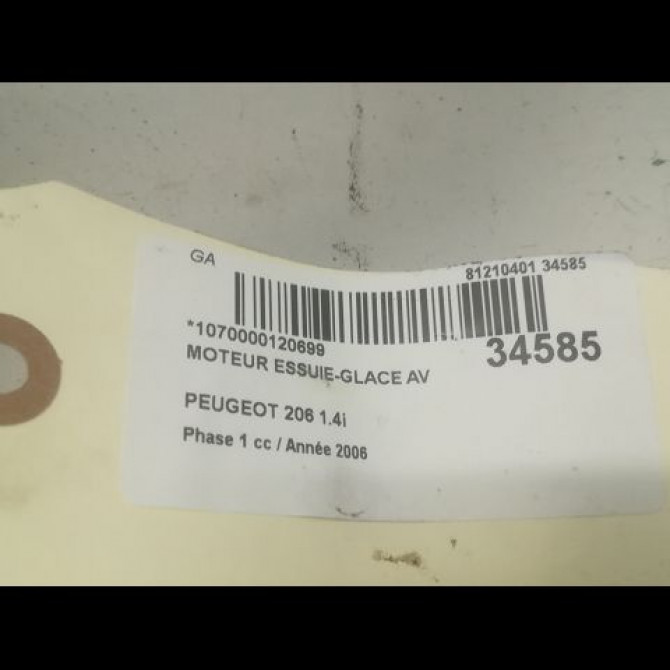 Moteur essuie-glace avant occasion PEUGEOT 206 Phase 1 09-1998->03-2009 1.4i 6405N5 4