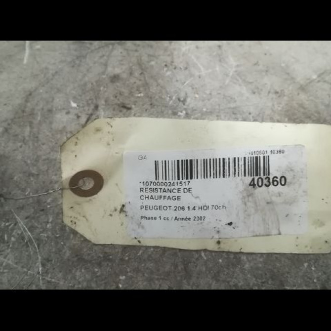 Resistance de chauffage occasion PEUGEOT 206 Phase 1 09-1998->03-2009 1.4 HDI 70ch 6450EN 3