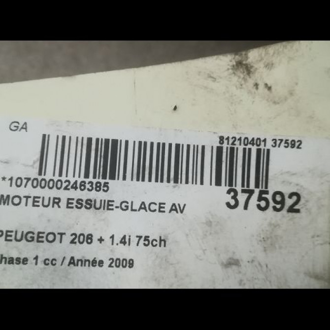 Moteur essuie-glace avant occasion PEUGEOT 206 + Phase 1 03-2009->05-2013 1.4i 75ch 6405N5 3