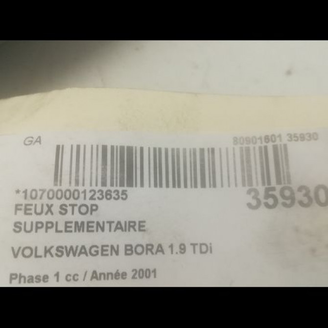 Feux stop supplementaire occasion VOLKSWAGEN BORA Phase 1 10-1998->12-2005 1.9 TDi 115ch 1J5945121D 3