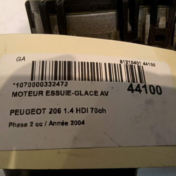 Moteur essuie-glace avant occasion PEUGEOT 206 Phase 2 02-2003->02-2009 1.4 HDI 70ch 6405N5 4