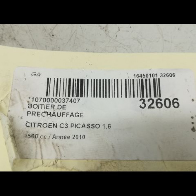 Boitier de préchauffage occasion CITROEN C3 PICASSO Phase 1 02-2009->08-2012 1.6HDi 90ch 598140 5