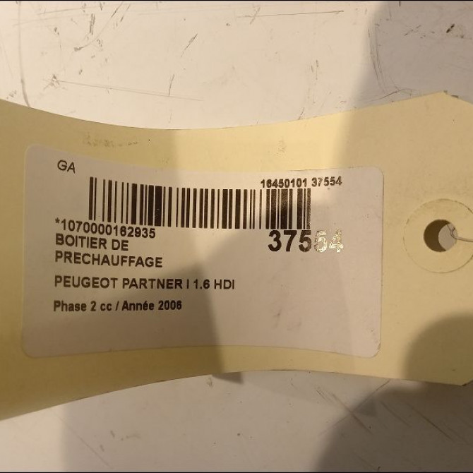 Boitier de préchauffage occasion PEUGEOT PARTNER I Phase 2 11-2002->05-2008 1.6 HDI 16v 90ch 598140 4