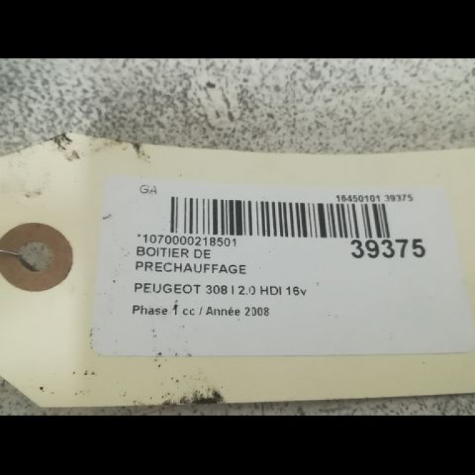 Boitier de préchauffage occasion PEUGEOT 308 I Phase 1 09-2007->03-2011 2.0 HDI 16v 136ch 598140 3