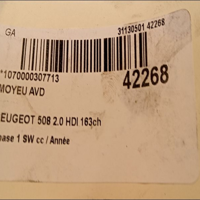 Moyeu avd occasion PEUGEOT 508 Phase 1 04-1995->04-1999 2.0 HDI 163ch 335082 3