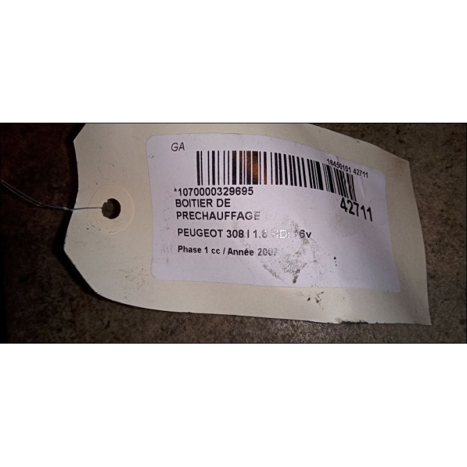 Boitier de préchauffage occasion PEUGEOT 308 I Phase 1 09-2007->03-2011 1.6 HDI 16v 110ch 598140 3