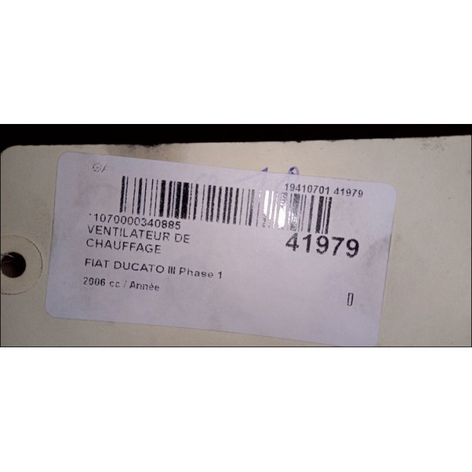 Ventilateur de chauffage occasion DUCATO III Phase 1 06-2006->10-2014 46722992 3