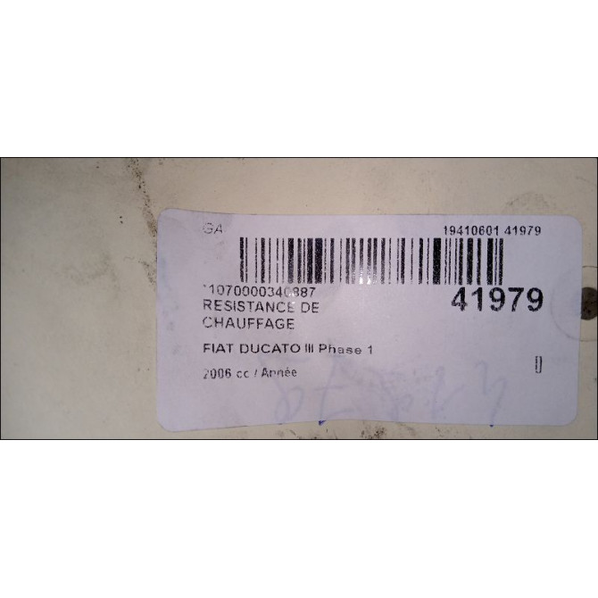 Resistance de chauffage occasion DUCATO III Phase 1 06-2006->10-2014 77364714 3