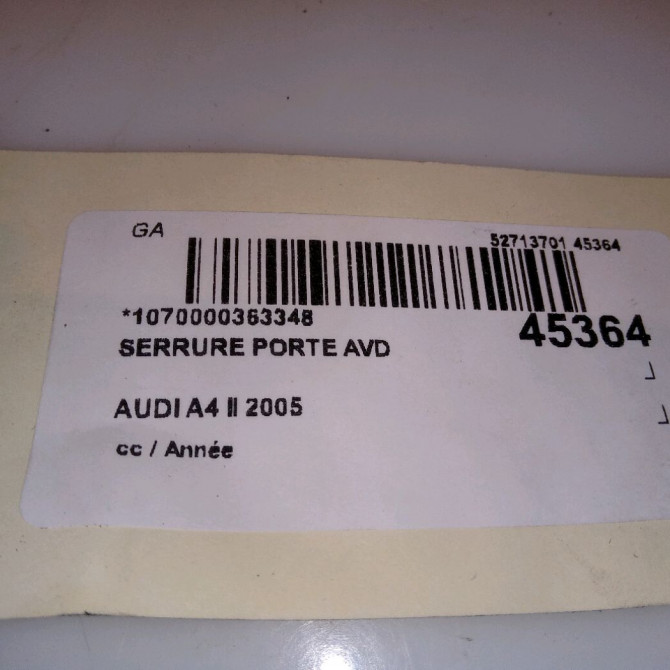 Serrure porte avd occasion AUDI A4 II 4