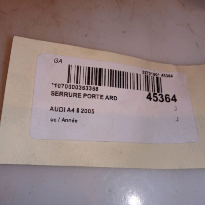 Serrure porte ard occasion AUDI A4 II 4