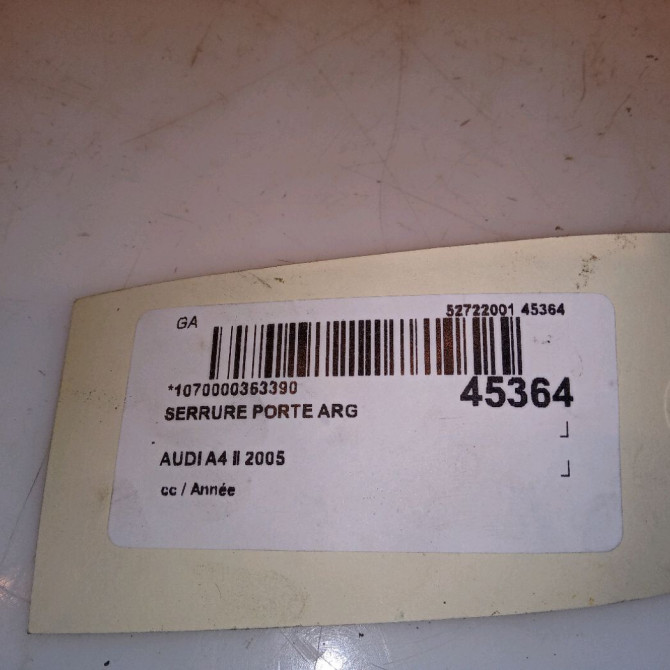 Serrure porte arg occasion AUDI A4 II 4