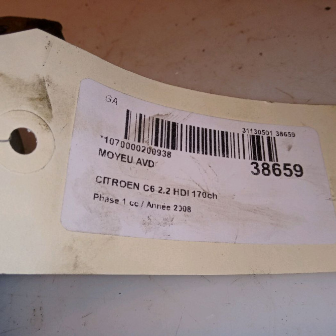 Moyeu avd occasion CITROEN C6 Phase 1 12-2005->03-2013 2.2 HDI 170ch 335082 4
