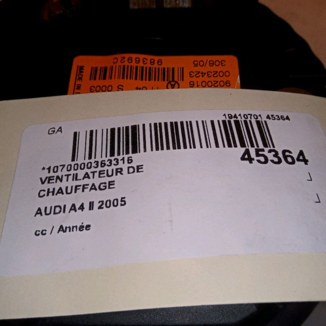 Ventilateur de chauffage occasion AUDI A4 II 4