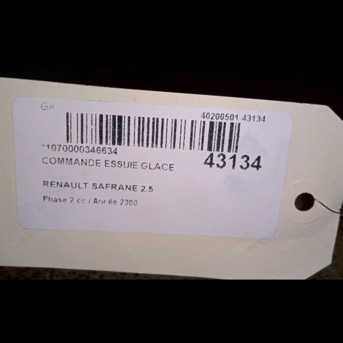 Commande essuie glace occasion RENAULT SAFRANE Phase 2 09-1996->08-2000 2.5 7701036542 3