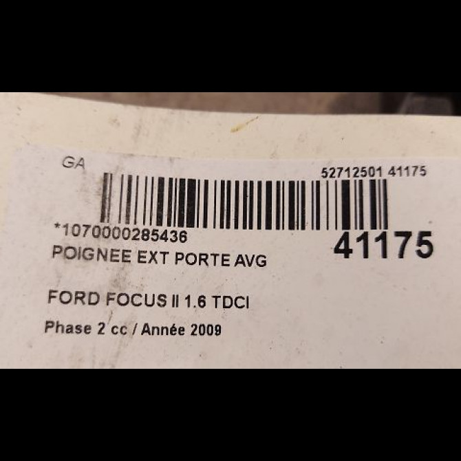 Poignee ext porte avg occasion FORD FOCUS II Phase 2 01-2008->12-2010 1.6 TDCI 90ch 1305822 3