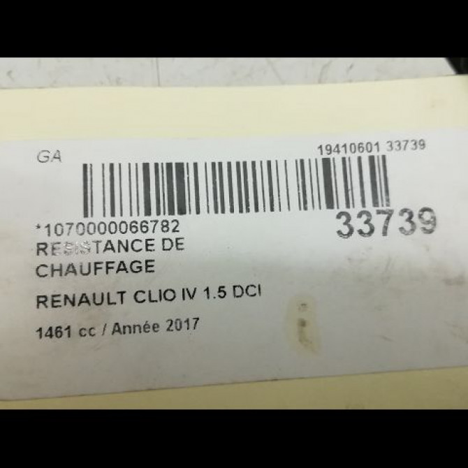 Resistance chauffage RENAULT CLIO 4 PHASE 1 d'occasion