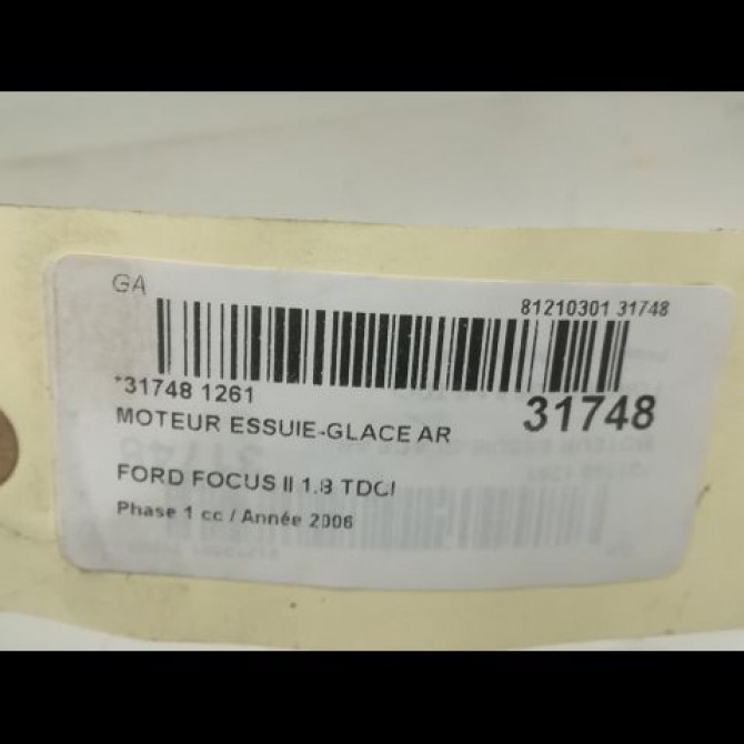 Moteur essuie-glace arrière occasion FORD FOCUS II Phase 1 09-2004->12-2007 1.8 TDCI 115ch 1689913 4