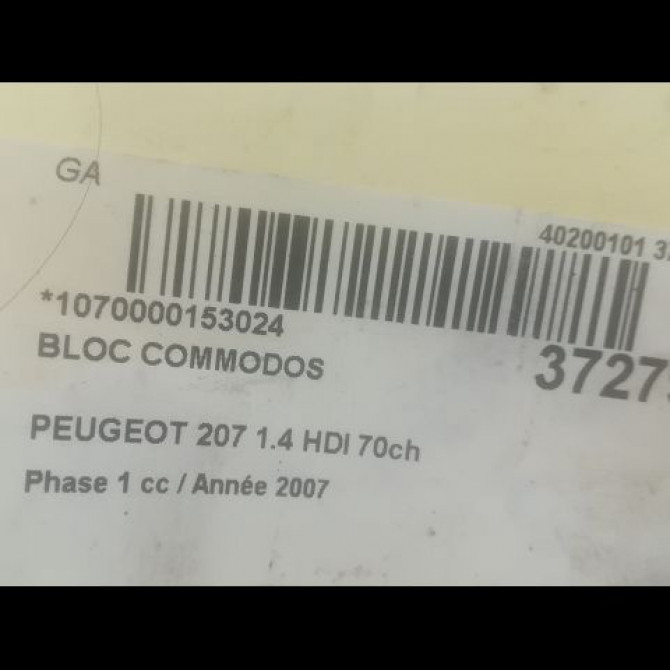 Bloc commodos occasion PEUGEOT 207 Phase 1 04-2006->06-2013 1.4 HDI 70ch 624258 5