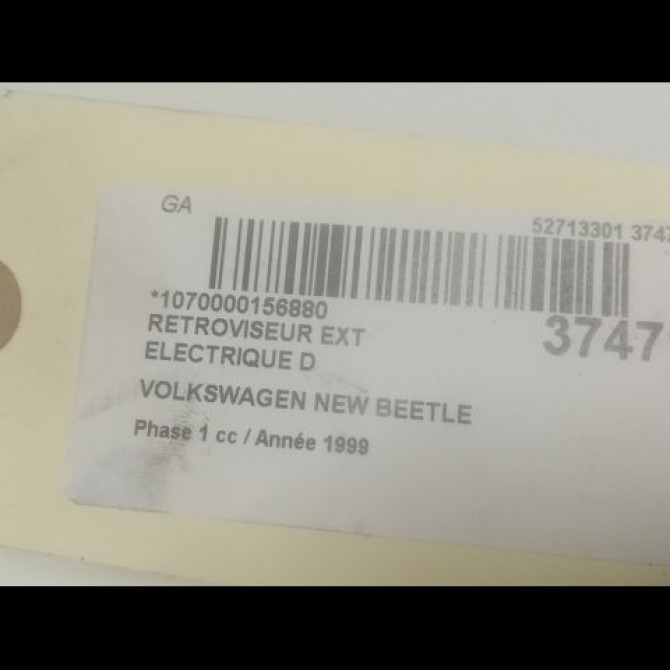 Retroviseur exterieur electrique droit occasion VOLKSWAGEN NEW BEETLE I Phase 1 01-1999->10-2005 1.9 TDI 90ch 1C1857508EGRU 3