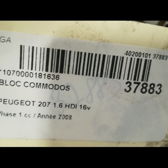 Bloc commodos occasion PEUGEOT 207 Phase 1 04-2006->06-2013 1.6 HDI 16v 90ch 624258 5