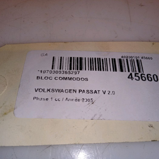 Bloc commodos occasion VOLKSWAGEN PASSAT V Phase 1 03-2005->10-2010 2.0 TDI 140ch 3C9953513AG9B9 4