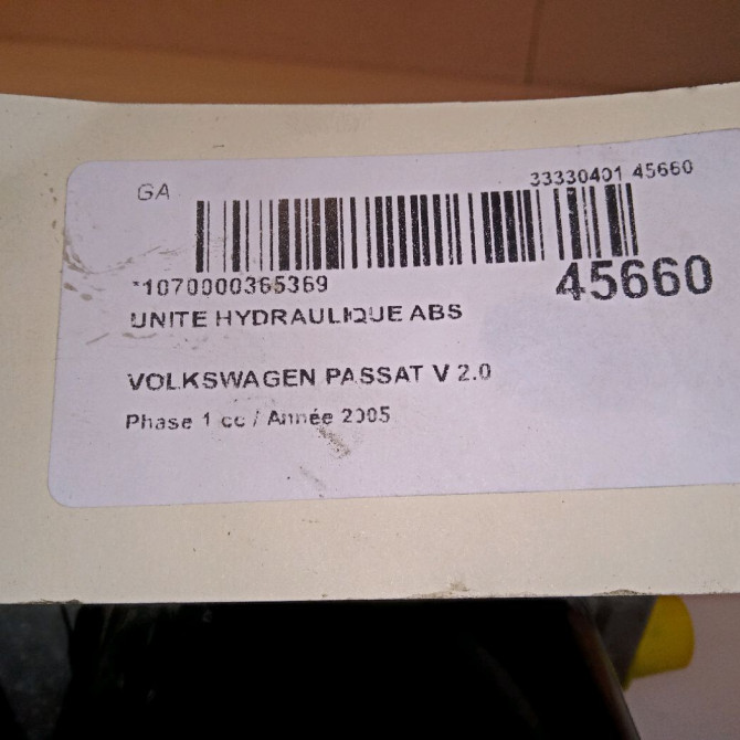 Unité hydraulique ABS occasion VOLKSWAGEN PASSAT V Phase 1 03-2005->10-2010 2.0 TDI 140ch 3C0614095NBEF 4