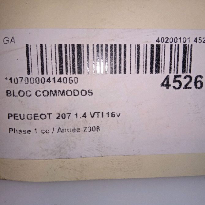 Bloc commodos occasion PEUGEOT 207 Phase 1 04-2006->06-2013 1.4 VTI 16v 95ch 624258 6
