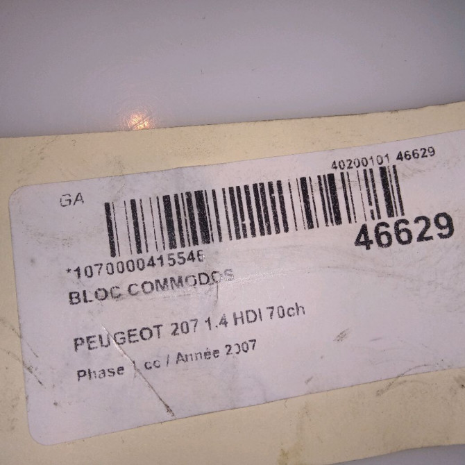 Bloc commodos occasion PEUGEOT 207 Phase 1 04-2006->06-2013 1.4 HDI 70ch 624258 6
