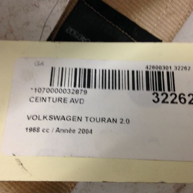 Ceinture avant droite occasion VOLKSWAGEN TOURAN I Phase 1 03-2003->12-2006 1T1857706CRAA 3