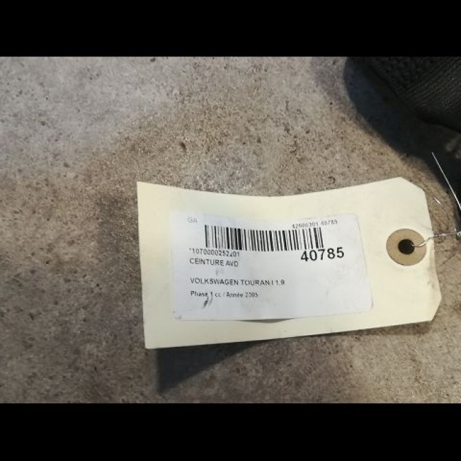 Ceinture avant droite occasion VOLKSWAGEN TOURAN I Phase 1 03-2003->12-2006 1.9 TDI 105ch 1T1857706CRAA 3