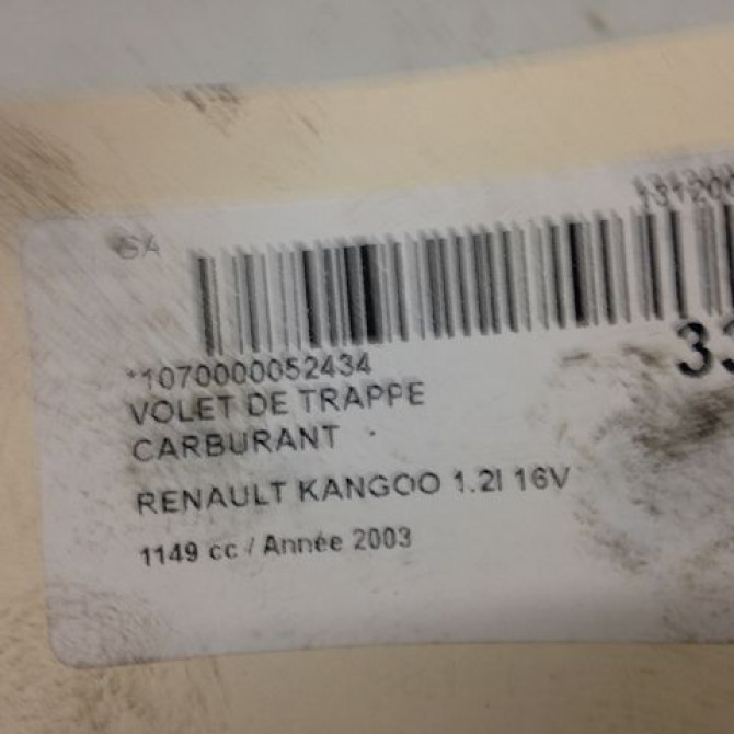 Volet de trappe carburant occasion RENAULT KANGOO I Phase 1 09-1997->06-2003 1.2i 16v 75ch 3