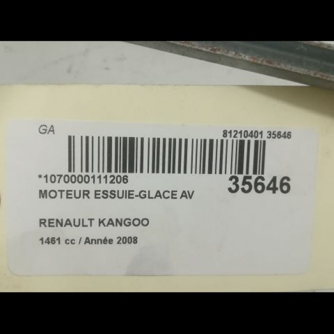 Moteur essuie-glace avant occasion RENAULT KANGOO I Phase 2 03-2003->06-2010 1.5 DCI 70ch 7701207957 5