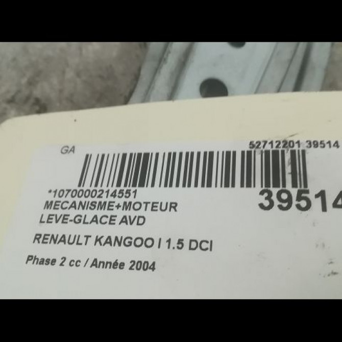 Mecanisme + moteur lève-glace avant droit occasion RENAULT KANGOO I Phase 2 03-2003->06-2010 1.5 DCI 80ch 8200188551 3
