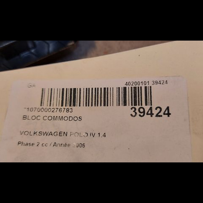 Bloc commodos occasion VOLKSWAGEN POLO IV Phase 2 05-2005->09-2009 1.4 TDI 70ch 6Q0953513F9B9 5