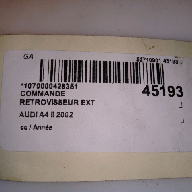Commande rétroviseurs extérieures électriques occasion AUDI A4 II 8E0959565A4PK 3