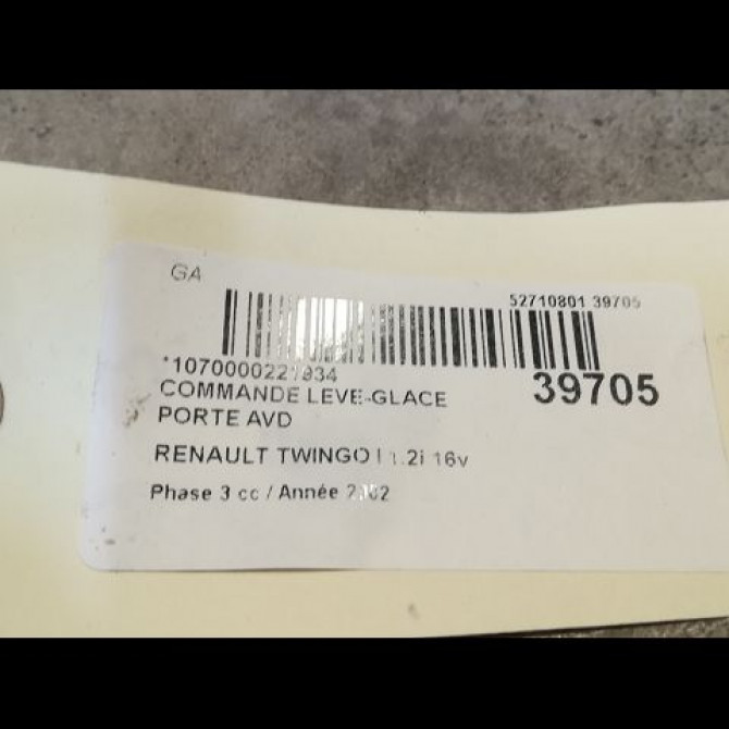 Commande lève-glace porte avant droite occasion RENAULT TWINGO I Phase 3 08-2000->06-2007 1.2i 16v 7700434845 2