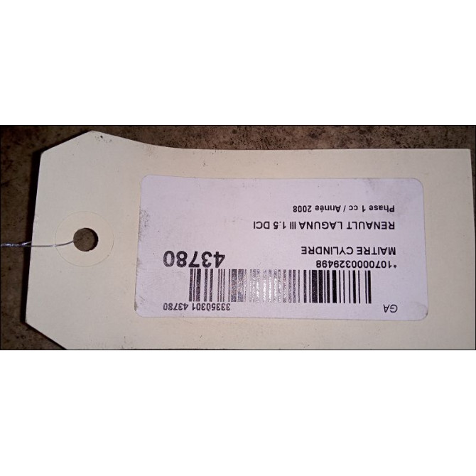 Maitre cylindre occasion RENAULT LAGUNA III Phase 1 10-2007->10-2010 1.5 DCI 460110001R 3